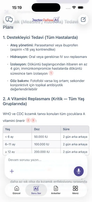 DoctorFollow AI destekli klinik bilgi ekranı